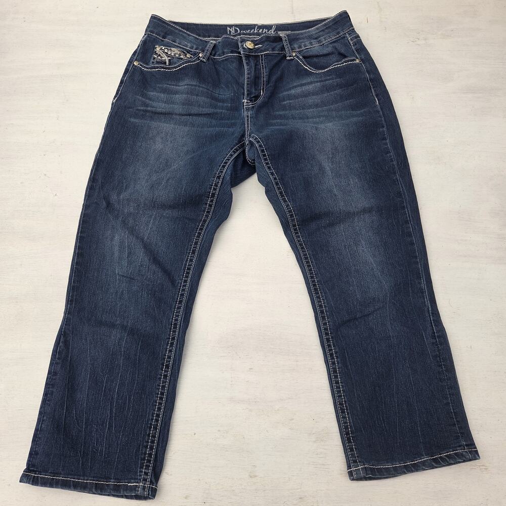 ND Weekend Jeans Womens Size 10 Wings Pockets Capris Thick Stitch Western